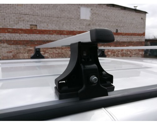 Багажник на крышу для УАЗ Патриот без рейлингов (Uaz Patriot) (Прямоугольная алюминиевая дуга), в штатные места, Фото