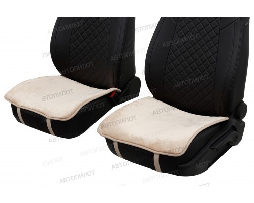 Накидки на сиденье Квадрат 50х50 см (Комплект из 2 шт) Темно-Бежевые Фото