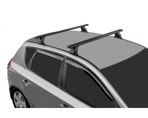 Багажник на крышу 3 LUX с дугами 1,3м аэро-трэвэл (82мм) черными для Toyota Highlander III со штатными местами для установки багажника Фото