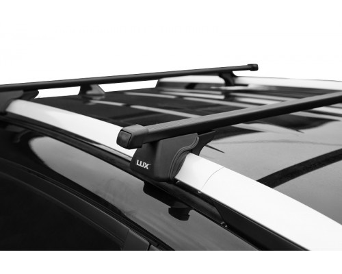 Багажник на крышу LUX КЛАССИК (Прямоугольные дуги Сталь) 130 см а/м с рейлингами Фото