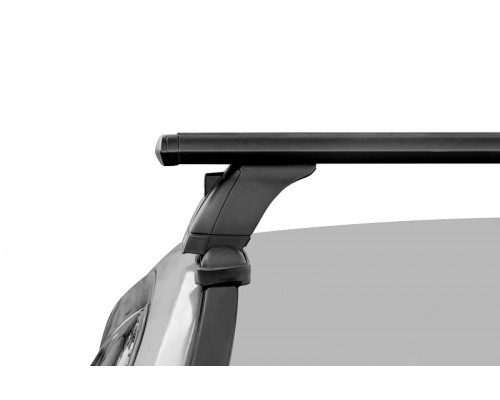 Багажник на крышу 3 LUX (Крыловидные дуги) 110 см черными для Opel Corsa D хэтчбек 2006-2014 г.в. Фото