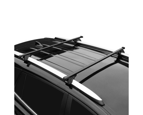 Багажник на рейлинги с просветом Lux для Infiniti EX J50 (2007-2013) (Прямоугольные дуги Сталь) 1,2м Фото