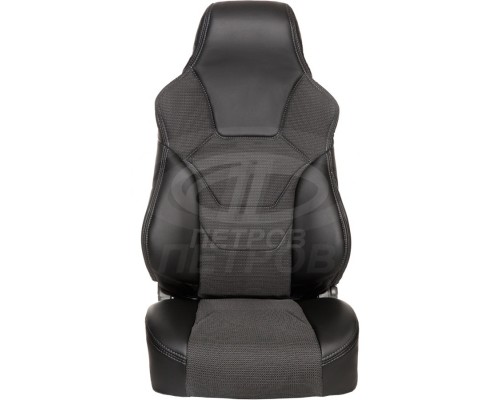 Универсальные чехлы из экокожи R.FRONT; Передние 2 ШТ. ЧЕРНЫЙ; Экокожа-ЖАККАРД / Комплект на весь салон Фото