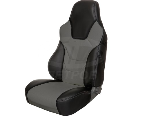 Универсальные чехлы из экокожи R.SPORT S; Черный-Серый / Комплект на весь салон Фото