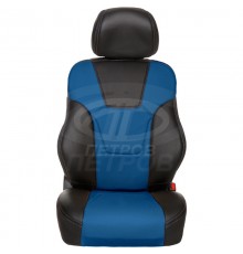 Универсальные чехлы из экокожи "R.SPORT" PLUS; Черный-Синие; / Комплект на весь салон