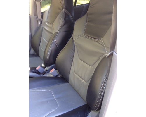 Универсальные чехлы из экокожи R.SPORT S; Черный-Серый / Комплект на весь салон Фото