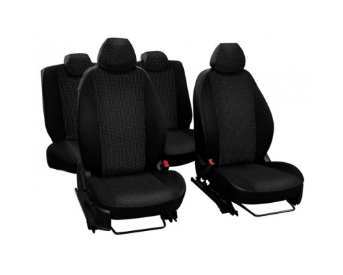 Чехлы на сиденья К-1 (Экокожа+Жаккард) для Шевроле Нива / Chevrolet Niva (2014-2016), подголовники трапеция;