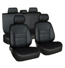 Чехлы на сиденья из экокожи "Орегон" для Chevrolet Niva Шевроле (2009-2013) Черные