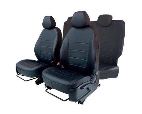 Чехлы на сиденья из экокожи Орегон для Хендай Туссан I (2004-2010) / HYUNDAI Tucson (Черные) Фото
