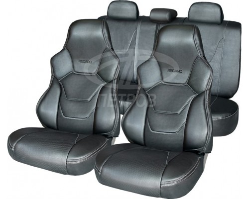 Чехлы на сиденья из экокожи Recaro Sport для ВАЗ (Лада) 2110 Черные Фото