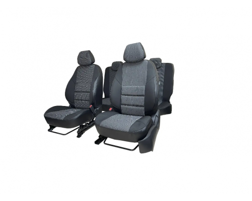 Чехлы на сиденья А-10 для Hyundai Elantra VI пок. (2015-2020); ЧЕРНЫЙ; Экокожа-ЖАККАРД Фото