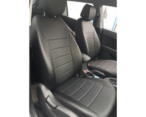 Чехлы на сиденья из экокожи Орегон для Хонда СРВ IV / Honda Cr-V 4 (2012-2016) (Черные) Фото