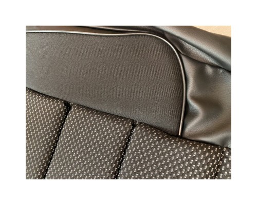 Чехлы на сиденья А-10 для Рено Дастер / Renault Duster (2021-2023) (Раздельная зад. спинка) + airbag ЧЕРНЫЙ; экокожа-ЖАККАРД Фото
