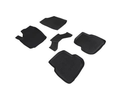 Резиновые коврики с высоким бортом для Volkswagen Polo Sedan V Glonass 2019-2020 Фото