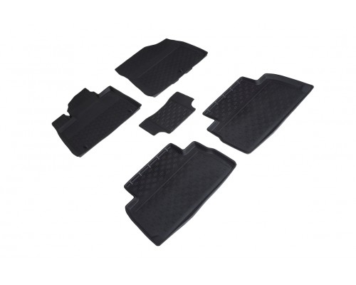 Резиновые коврики с высоким бортом для Hyundai Santa Fe IV (5 мест) rest 2020-н.в. Фото