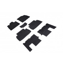 Резиновые коврики с высоким бортом для Hyundai Santa Fe IV (7 мест) rest 2020-н.в.