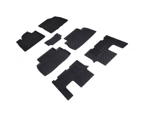 Резиновые коврики с высоким бортом для Hyundai Santa Fe IV (7 мест) rest 2020-н.в. Фото