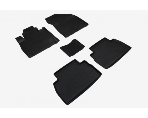 Резиновые коврики с высоким бортом для Hyundai Santa Fe IV (5 мест) 2018-2020 Фото