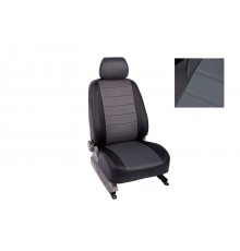 Чехлы на сиденья из экокожи для Chevrolet Cobalt (2011-2015) Черно-Серые Артикул 89294