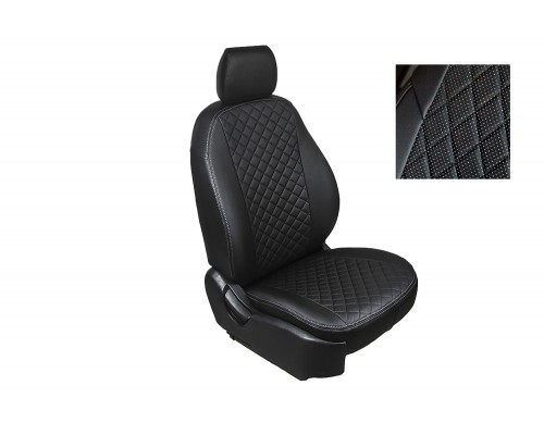 Чехлы на сиденья из экокожи Ромб для Skoda Octavia Tour A4 (2004-2010) 40/60 Артикул 90697 Фото