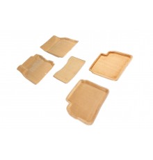 Ворсовые 3D коврики для Nissan Note (2005-2014) Бежевые