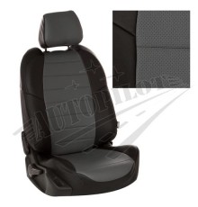 Чехлы на сиденья из экокожи (Черно-Серые) для Mazda 3 (BP) седан c 19г.