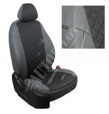 Чехлы на сиденья, рисунок ромб (Серые с черным) для Toyota Corolla седан c 18г. (без заднего подлокотника) комплектация Standart / Classic