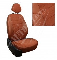 Чехлы на сиденья из алькантары (коричневые) для Volkswagen Touareg I (за водителем 40%) с 02-10г.