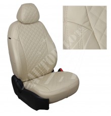 Чехлы на сиденья, рисунок ромб (бежевые) для Mitsubishi Pajero Sport III с 15г.