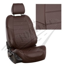Чехлы на сиденья из экокожи (шоколад) для Mitsubishi L200 V с 15г. / Fiat Fullback I c 16г.