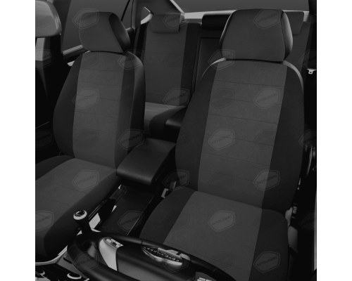 Универсальные чехлы AVTOLIDER1, Чёрный креп/чёрный, Артикул: UJK31-0102 Фото