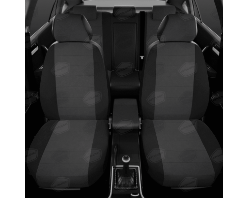 Универсальные чехлы AVTOLIDER1, Чёрный креп/чёрный, Артикул: UJK31-0102 Фото