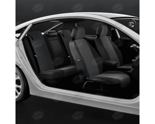 Универсальные чехлы AVTOLIDER1, Чёрный креп/чёрный, Артикул: UJK31-0102 Фото