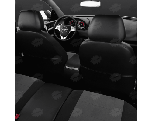 Универсальные чехлы AVTOLIDER1, Чёрный креп/чёрный, Артикул: UJK31-0102 Фото