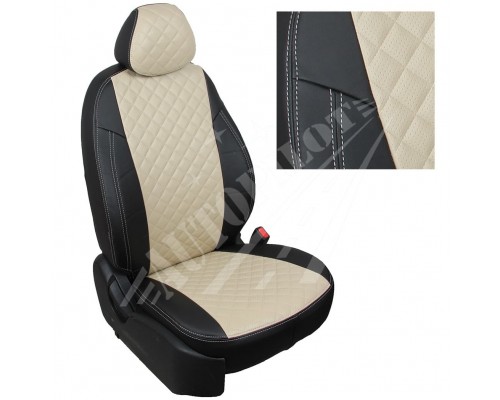Чехлы на сиденья, рисунок ромб (Черные с бежевым) для Hyundai ix-35 с 10-15г. Фото