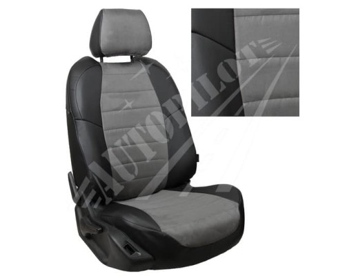 Чехлы на сиденья из алькантары (Черно-Серые) для Ford Explorer V c 10г. Фото