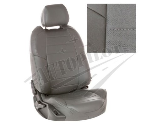 Чехлы на сиденья из экокожи (серые) для Ford Fusion Hb с 02-12г. Фото