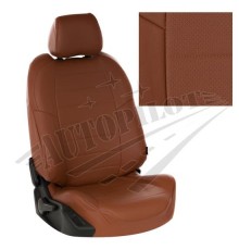 Чехлы на сиденья из экокожи (коричневые) для VW Polo с 20г. (без заднего подлокотника)
