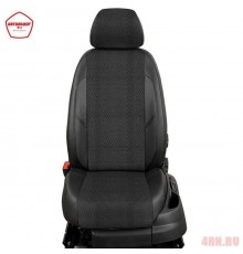 Чехлы на сиденья АвтоЛидер для Honda Civic (2006-2011) Черные, рельсы и жаккард Артикул HA14-0108-KK7