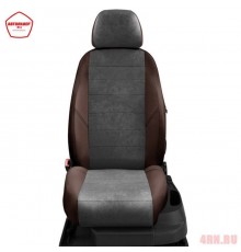 Чехлы на сиденья АвтоЛидер для Nissan X-Trail (2015-2022) шоколад темно-серая алькантара Артикул NI19-0903-EC16