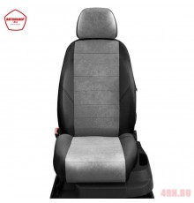 Чехлы на сиденья АвтоЛидер для Nissan Note (2005-2014) Черные светло-серая алькантара Артикул NI19-0201-EC12