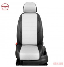 Чехлы на сиденья АвтоЛидер для Nissan Almera (2006-2013) черно-белый  Артикул NI19-0403-EC03