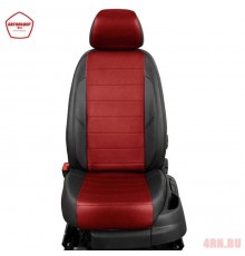 Чехлы на сиденья АвтоЛидер для Volkswagen Touran (2015-2023) черно-красный  Артикул VW28-0704-EC06