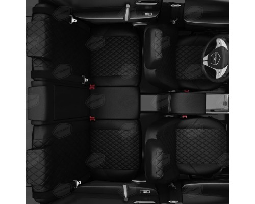 Чехлы на сиденья АвтоЛидер для Citroen Jumpy Multispace (2017-2023) Черные Артикул PG21-0905-CI21-0905-EC01-R-blk Фото