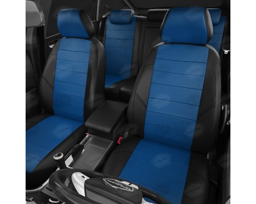 Чехлы на сиденья АвтоЛидер для Volvo S40 (2003-2007) черно-синий  Артикул VL33-0201-VL33-0401-EC05 Фото