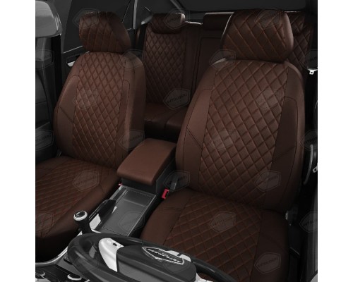 Чехлы на сиденья АвтоЛидер для Mercedes C-Class (W204) (2007-2014) шоколад Артикул AU01-0210-AU01-0302-EC29-R-chc Фото