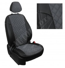 Чехлы на сиденья "Автопилот" для Hyundai Creta (2016-2020) черно-серая алькантара ромб Артикул kha-kr-gt-chese-ar