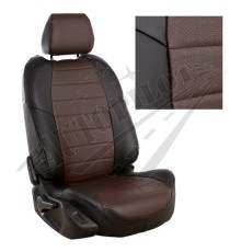 Чехлы на сиденья из экокожи (Черные-шоколад) для Peugeot Partner Tepee (2 места) с 08г.