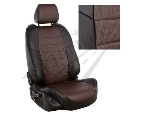 Чехлы на сиденья из экокожи (Черные-шоколад) для Peugeot Partner Tepee (2 места) с 08г. Фото