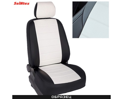 Чехлы на сиденья из экокожи для Audi Q3 (2011-2018) белые Артикул 91457 Фото